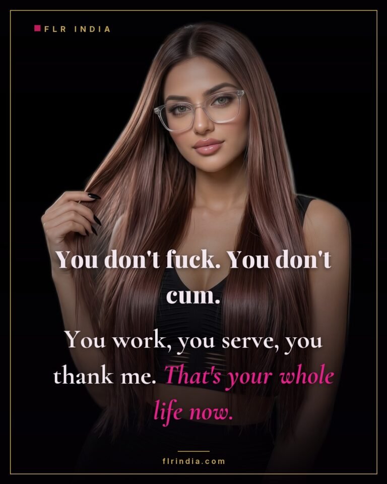 Strict chastity caption — no fucking, no cumming; work, serve and thank her is his whole life.
