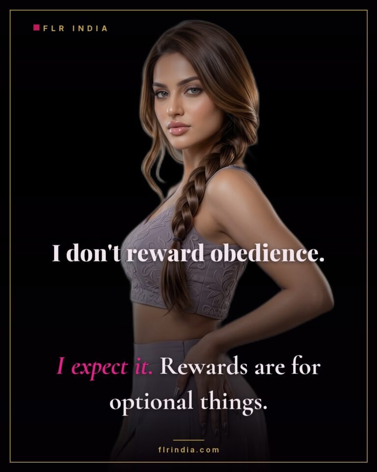 Strict femdom caption — she does not reward obedience, she expects it; rewards are for optional things.
