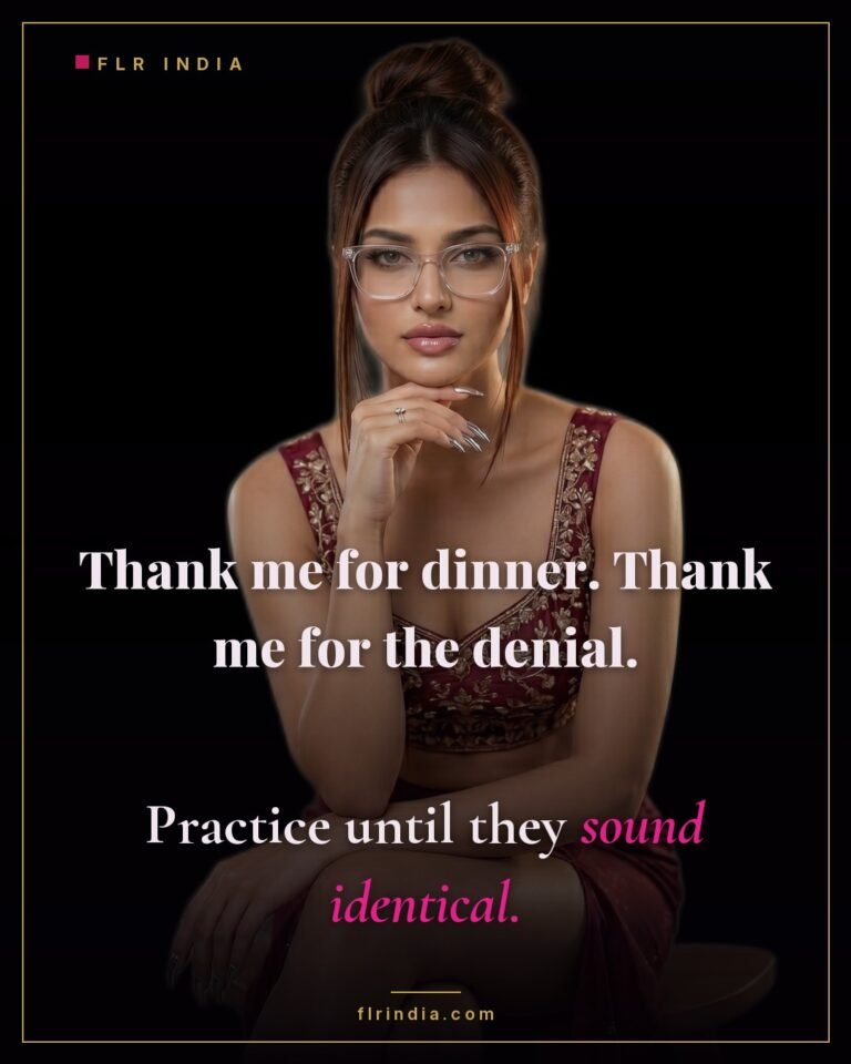 Strict femdom caption — he thanks her for dinner and for denial until the two sound identical.