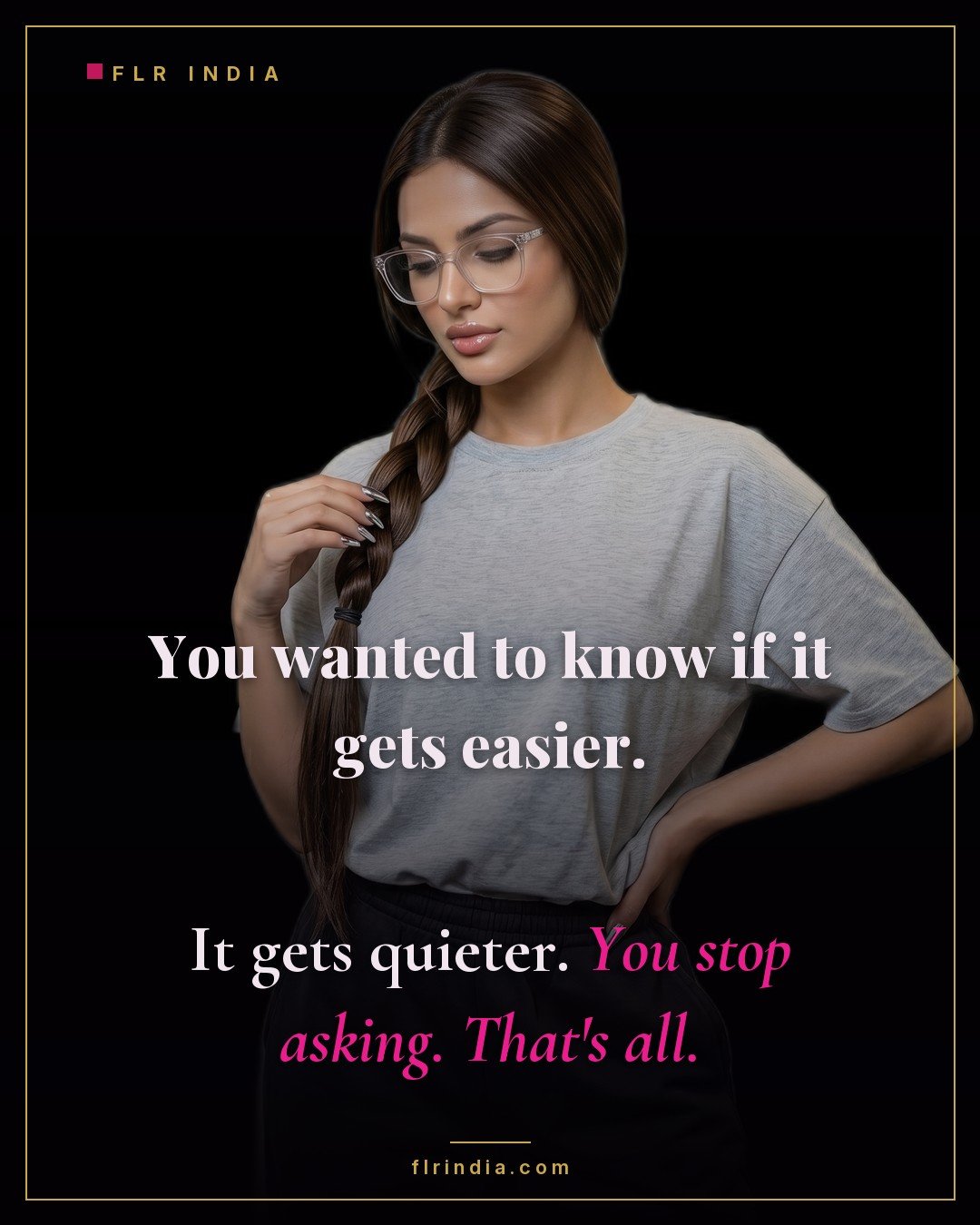 Strict FLR chastity caption — strict wife tells her husband it doesn't get easier, only quieter as he stops asking.