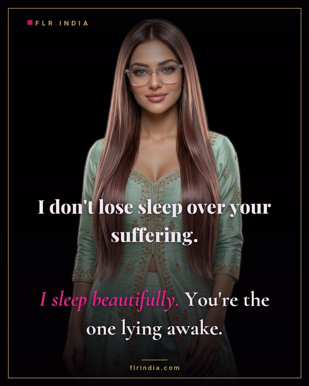 Strict FLR chastity caption — strict wife sleeps beautifully while her denied husband lies awake.
