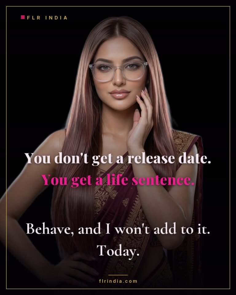 Strict FLR chastity caption — strict wife tells her locked husband he has a life sentence, not a release date.