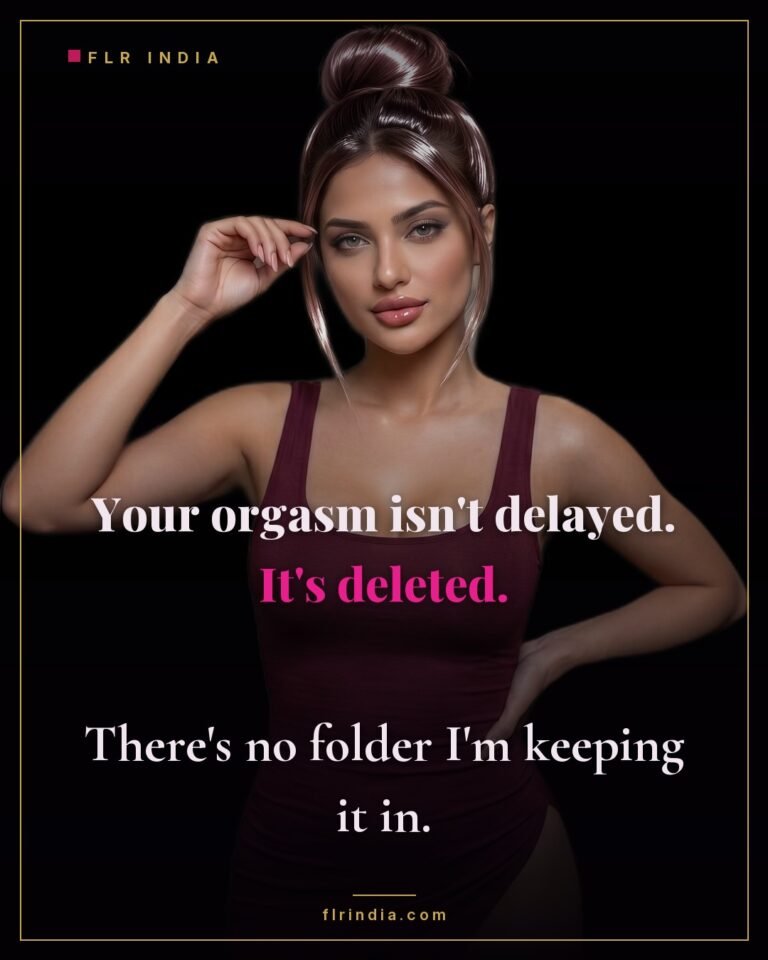 Strict FLR chastity caption — strict wife tells her husband his orgasm isn't delayed, it's deleted for good.