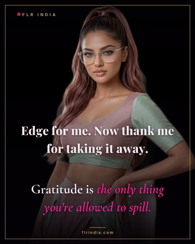 Tease and denial caption — wife allows her husband to spill only gratitude, never release.