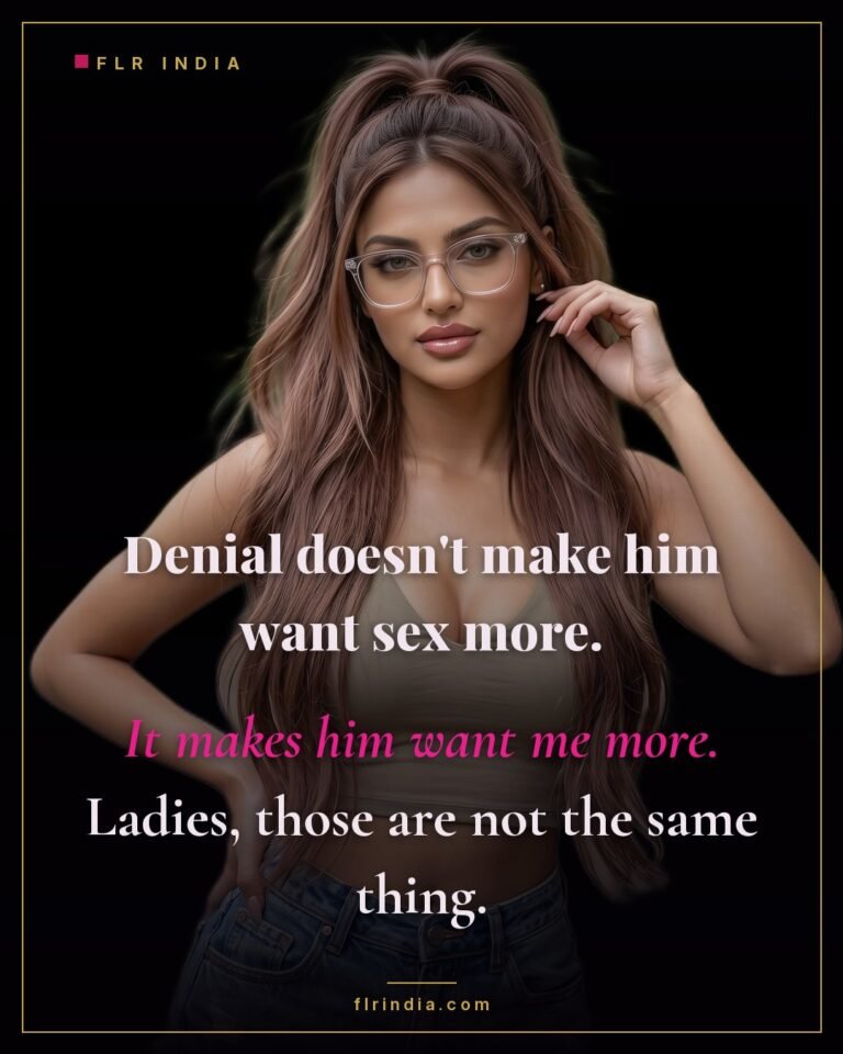 Tease and denial caption — denial doesn't increase his want for sex, it increases his want for her.