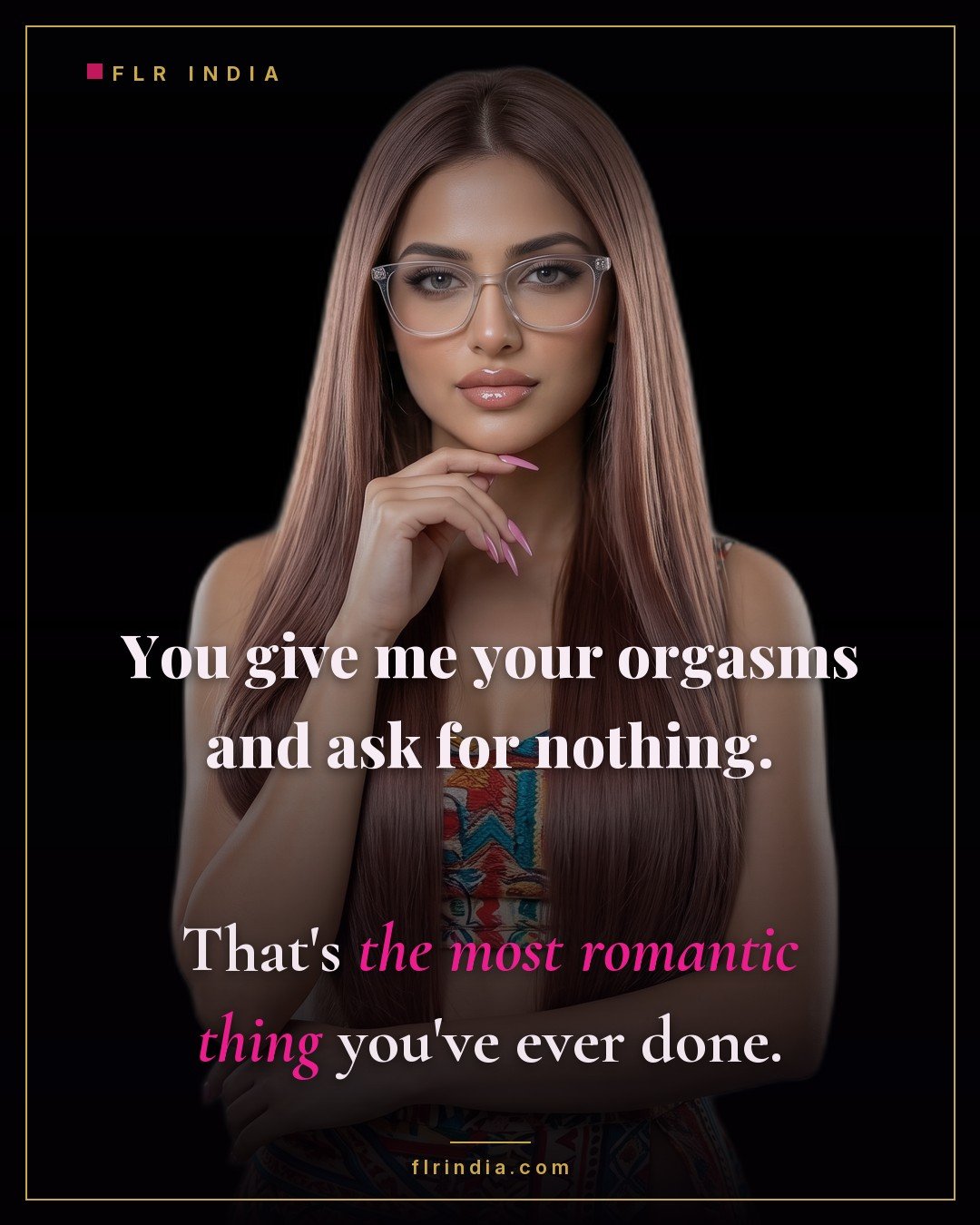 Intimate wife-voice caption — wife calls her husband's selfless denial the most romantic act.