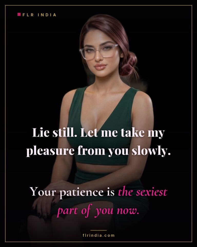 Intimate wife-voice caption — wife savours her husband's patience as she takes her pleasure.