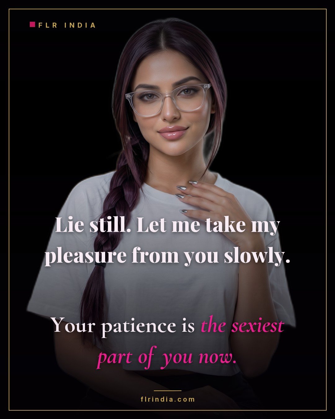 Intimate wife-voice caption — wife savours her husband's patience as she takes her pleasure.