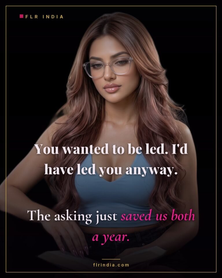 Femdom caption — she would have taken the lead with or without him asking.