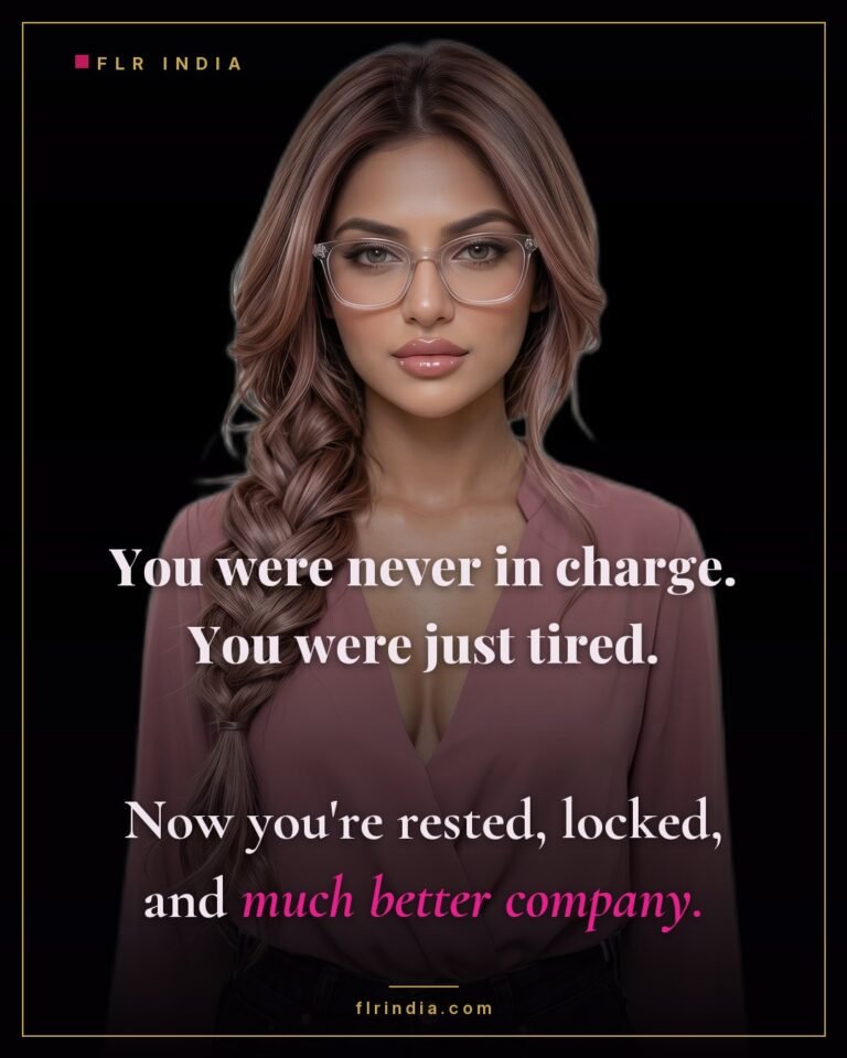 Femdom chastity caption — giving up control left him rested and easier to live with.