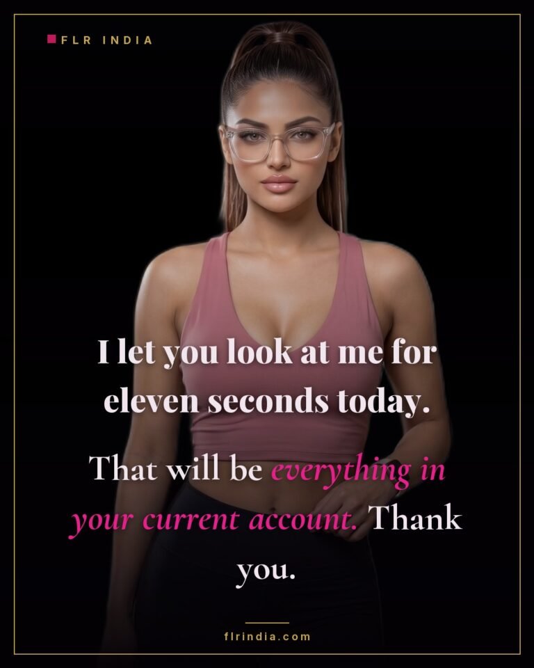 Findom caption — eleven seconds of her attention costs him his entire account.