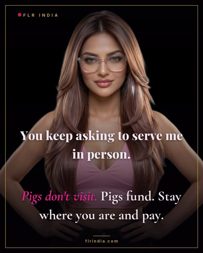 Findom caption — the paypig funds from a distance and is never allowed near her.