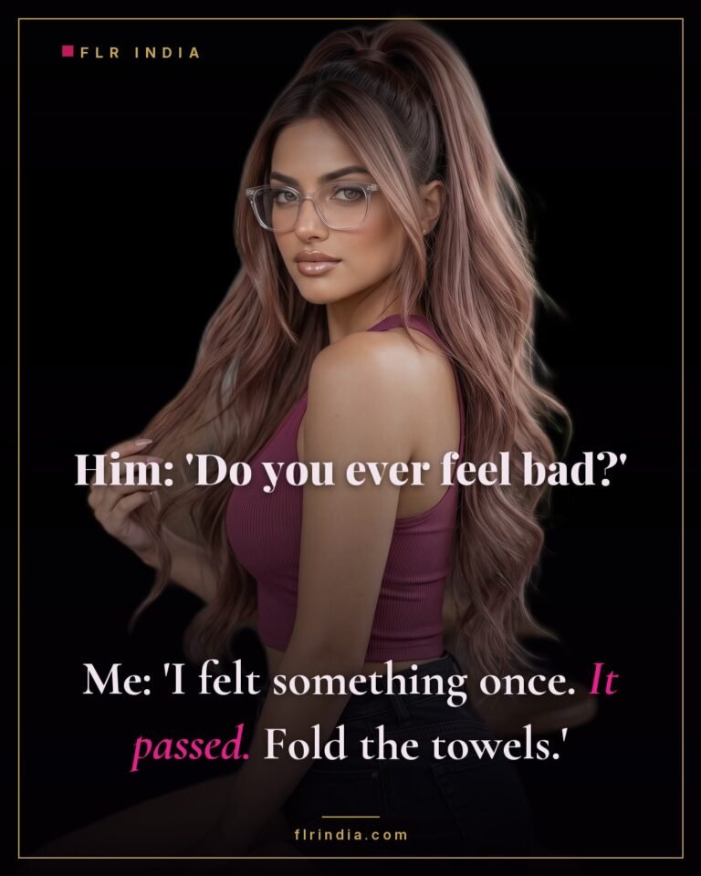 FLR meme — asked if she feels guilty, she reports it passed quickly.