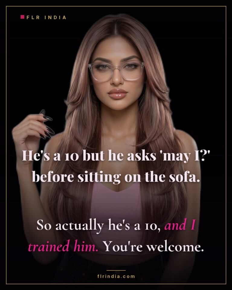 FLR meme — he asks permission before sitting down, and she takes the credit.
