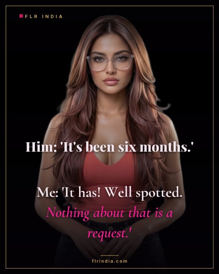 FLR meme — he mentions six months locked and she treats it as trivia.