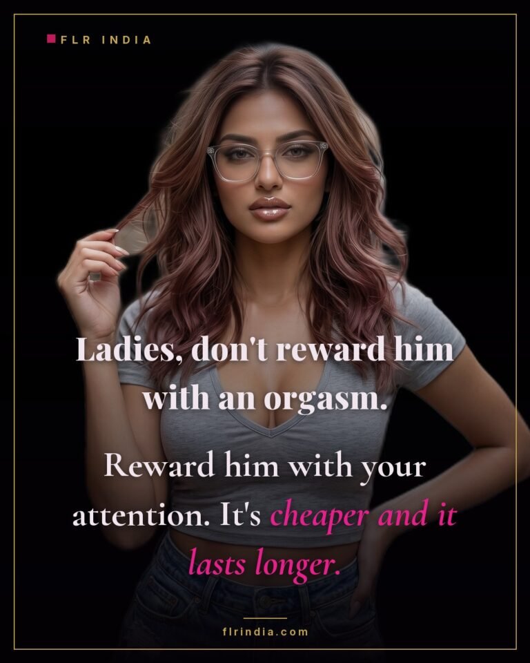 FLR tips caption — attention is a better reward for a submissive husband than release.