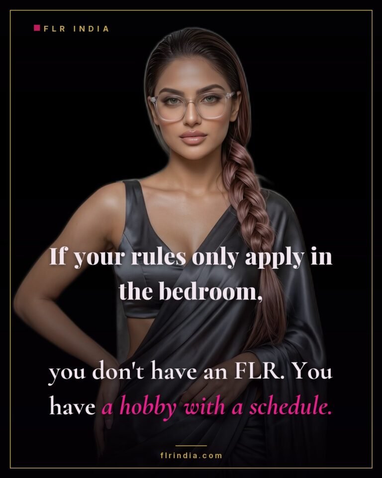 FLR tips caption — rules confined to the bedroom aren't a female led relationship.