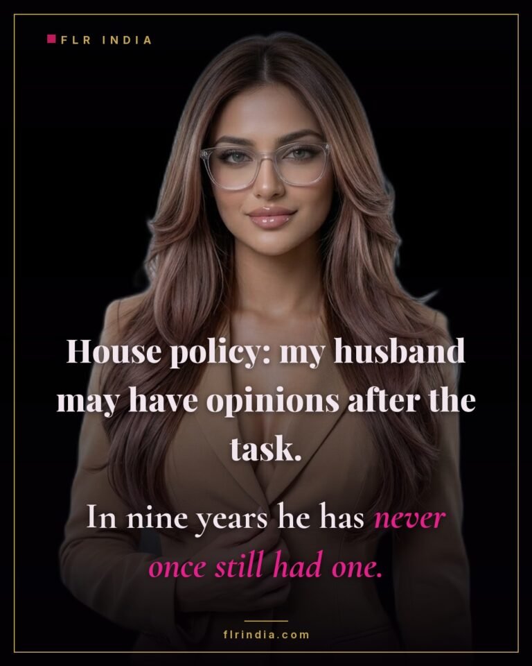 FLR tips caption — her husband may object only after the job is done, and never does.