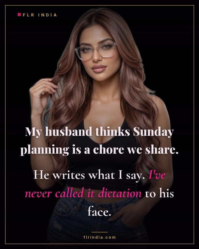 FLR tips caption — shared planning where he writes down what she decides.