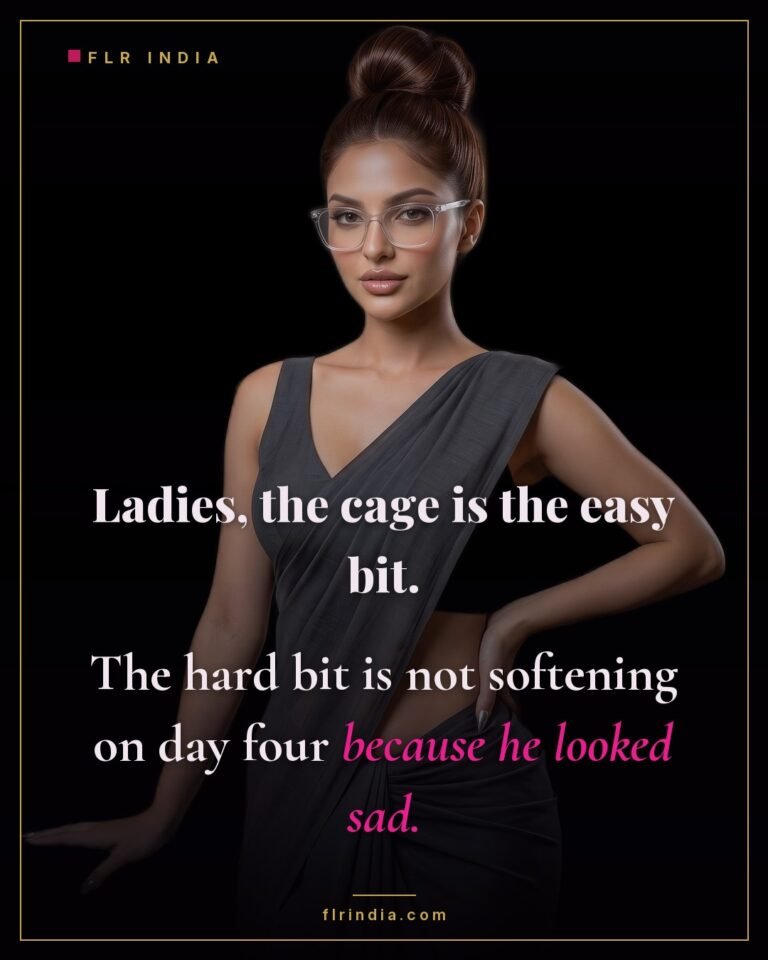 FLR tips caption — the difficult part of chastity is the keyholder holding firm.