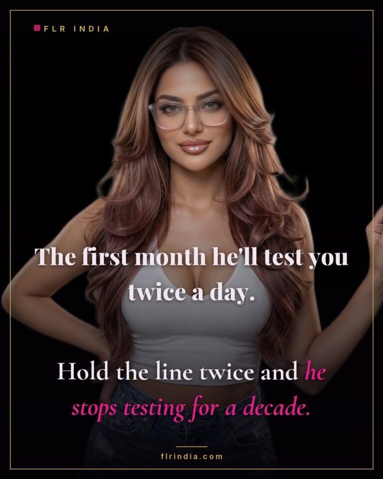 FLR tips caption — holding firm early stops a husband testing the rules for years.