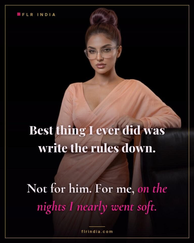 FLR tips caption — written rules keep the woman firm, not the man.