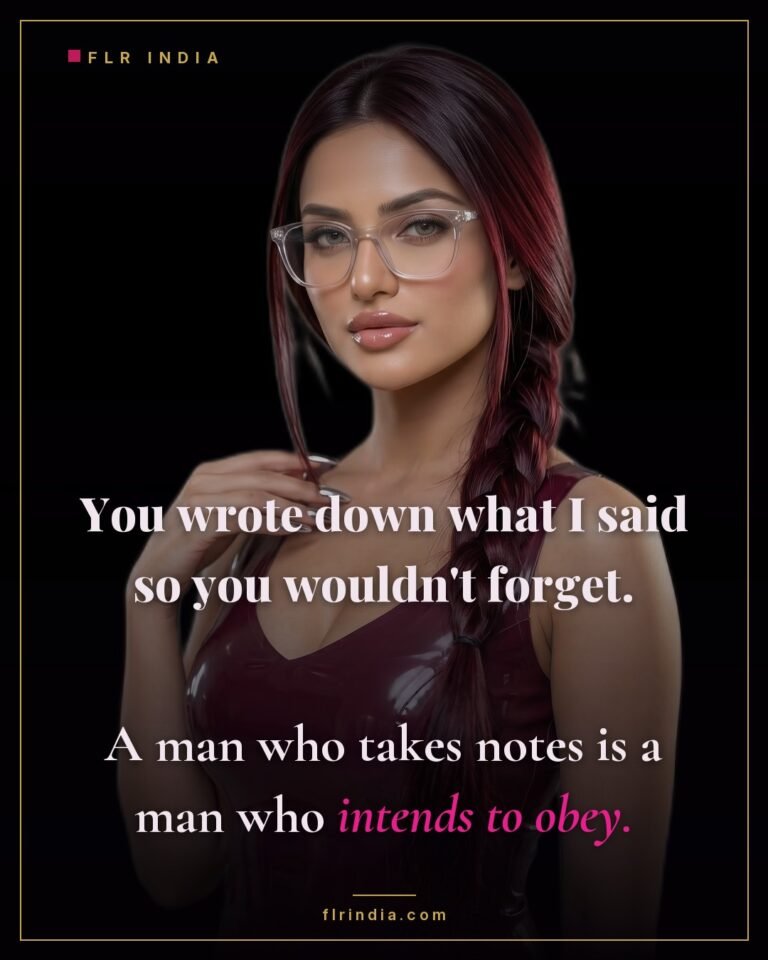 Good boy caption — wife says a husband who takes notes intends to obey.