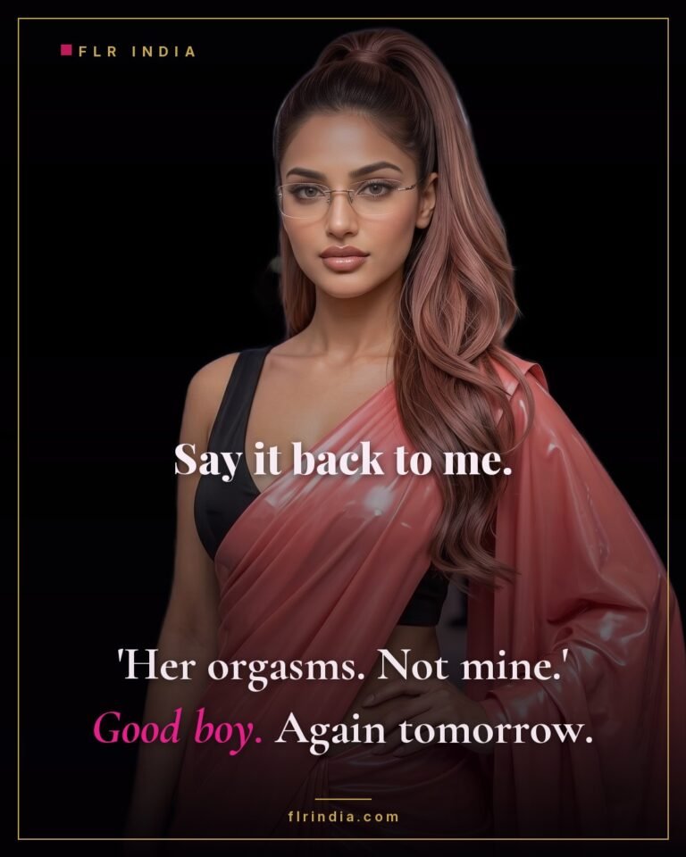 Good boy caption — wife makes her denied husband repeat that her orgasms come first.