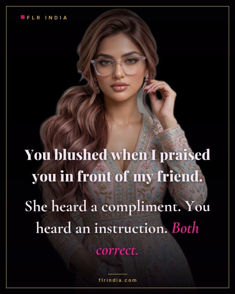 Good boy caption — wife praises her husband in company and only he hears the instruction.