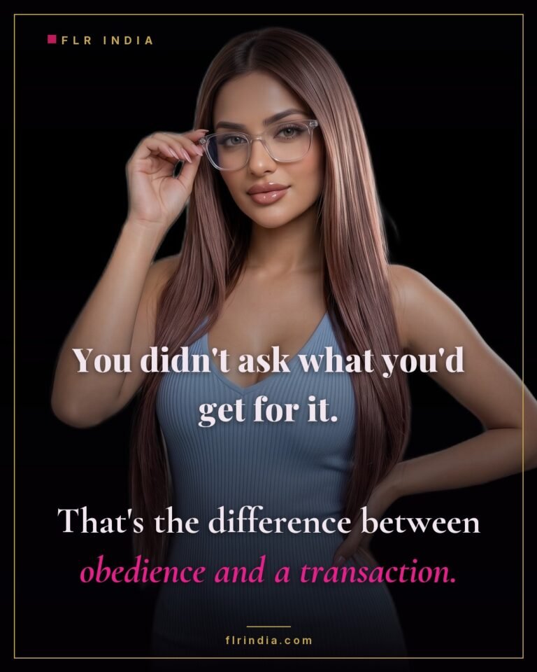 Good boy caption — wife explains obedience without expecting a reward is the real thing.