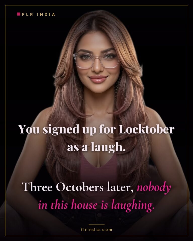 Locktober caption — a joke challenge became three years of chastity.