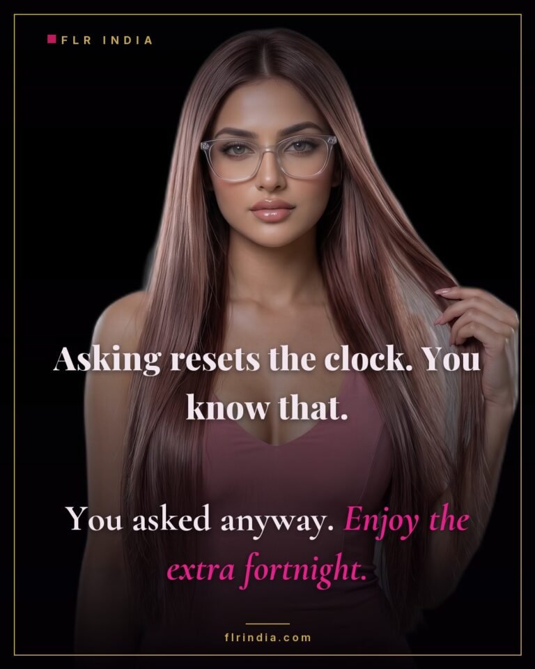 Orgasm denial caption — asking for release resets the chastity clock and adds time.