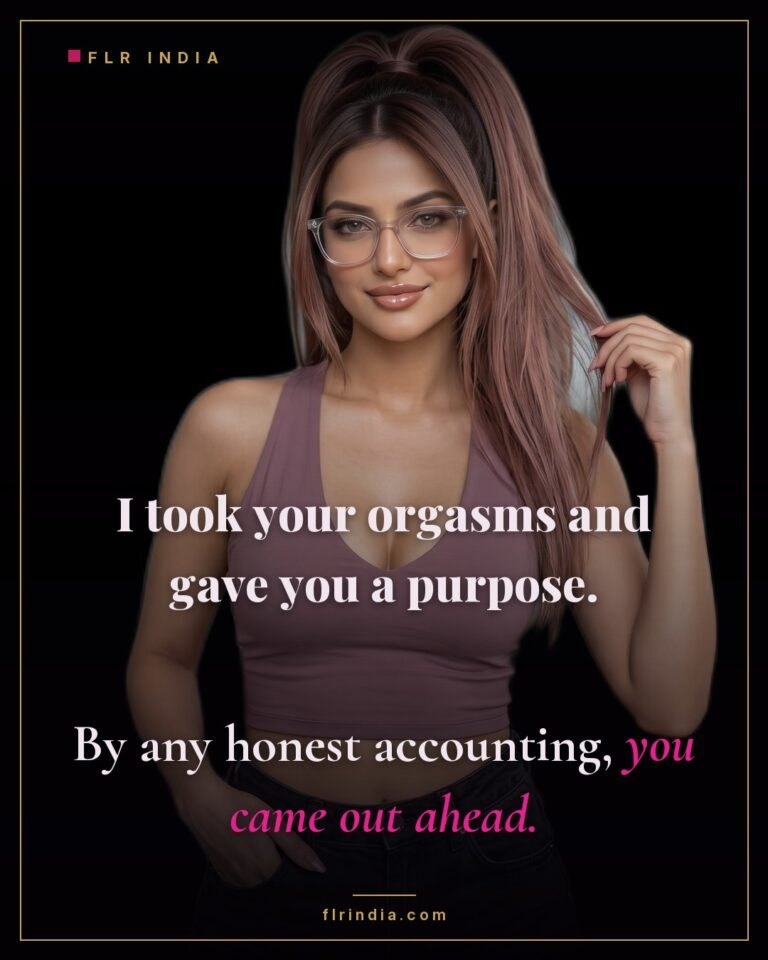 Orgasm denial caption — she traded his orgasms for a purpose and calls it a good deal.