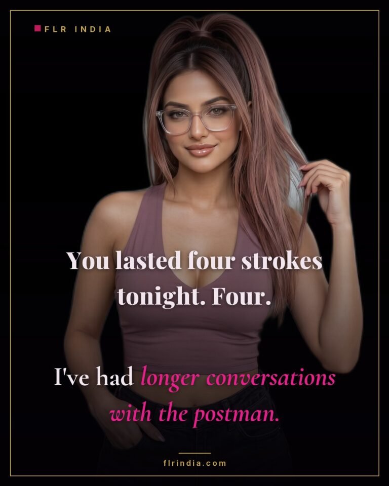 Premature ejaculation caption — four strokes is the whole event.