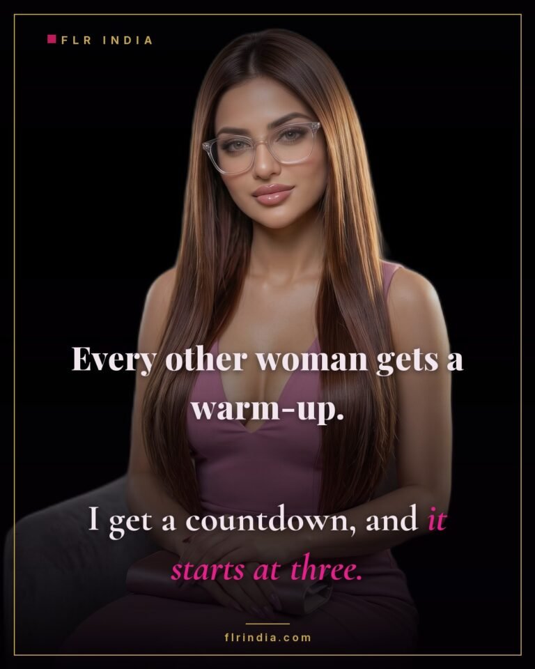 Premature ejaculation caption — she gets a countdown instead of foreplay.