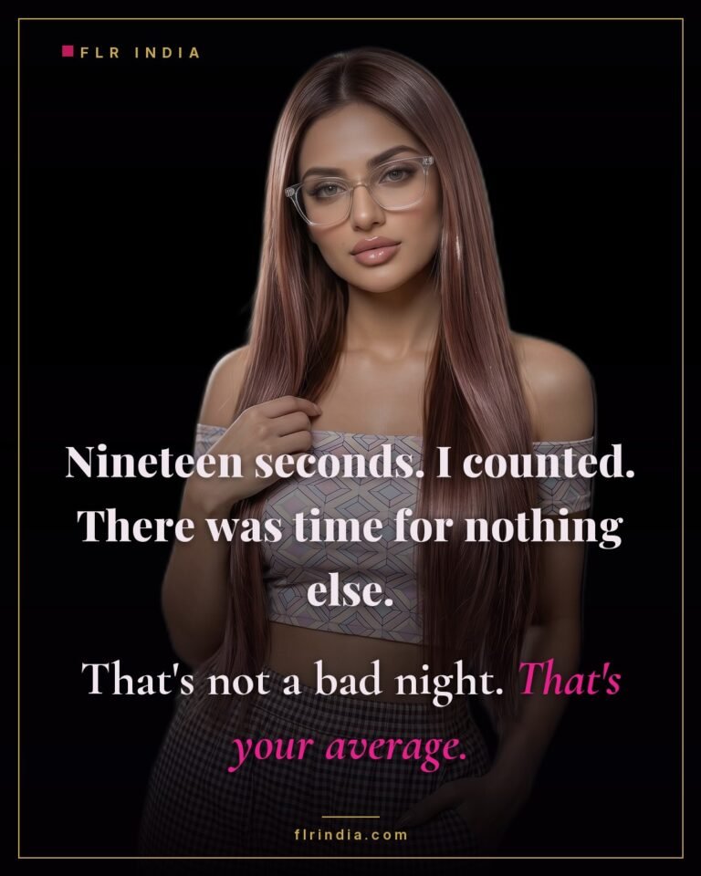 Premature ejaculation caption — nineteen seconds is not his worst night, it's typical.