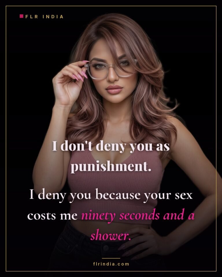 Premature ejaculation caption — denial is simpler than the mess he makes.