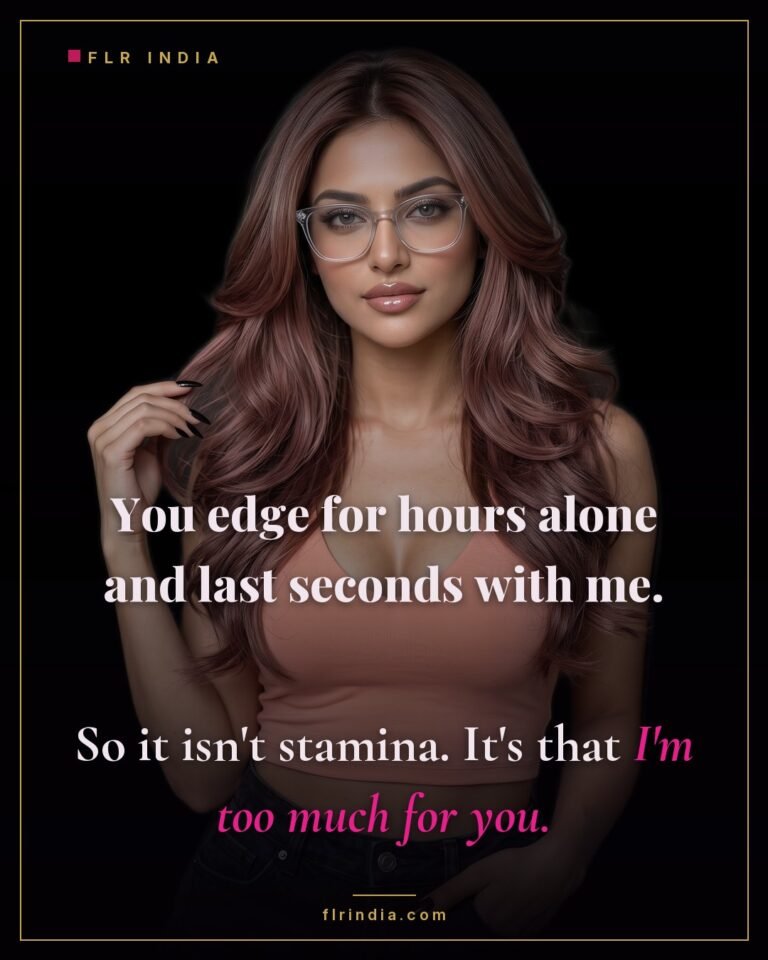 Premature ejaculation caption — he can edge alone but not survive a minute with her.