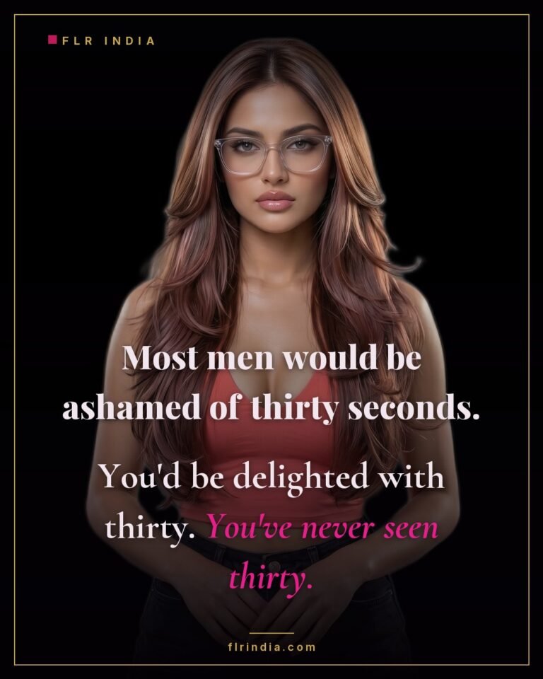 Premature ejaculation caption — thirty seconds would be an achievement he's never reached.