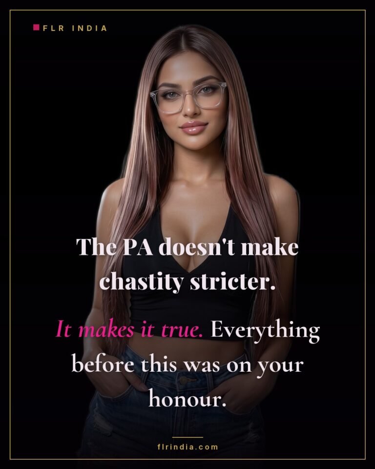 Prince Albert chastity caption — the piercing turns honour-system chastity into real chastity.