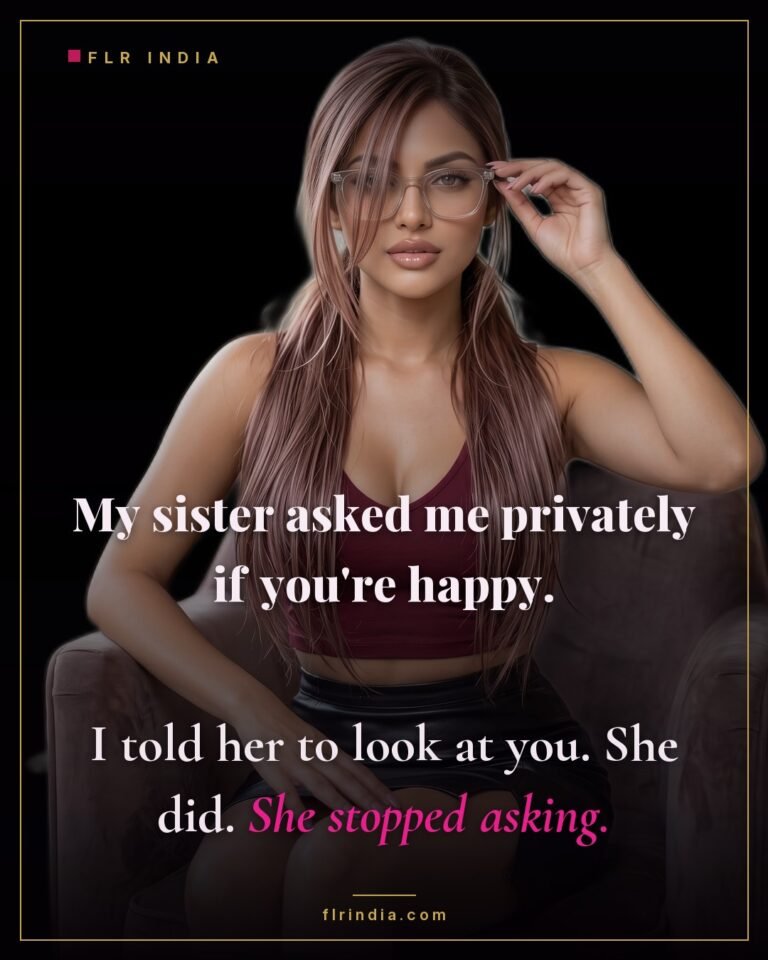 Secret sister caption — one look at him answers her sister's question.