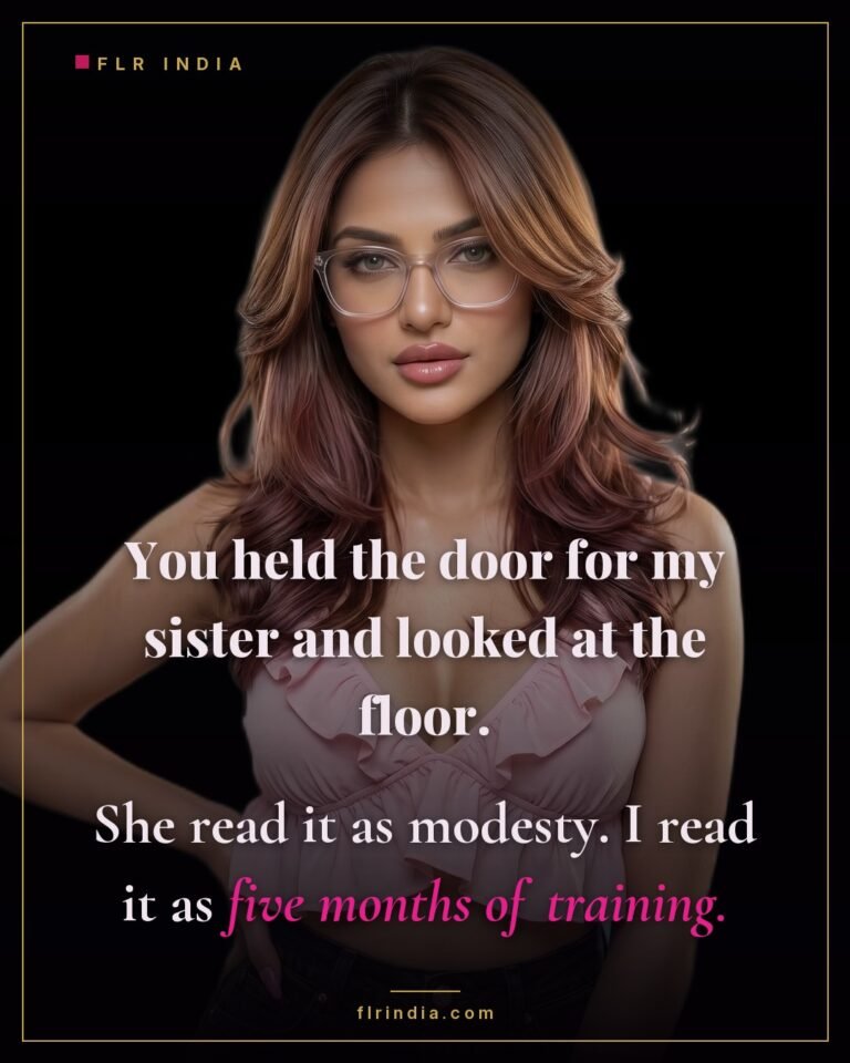 Secret sister caption — his downcast eyes read as modesty to everyone but his wife.