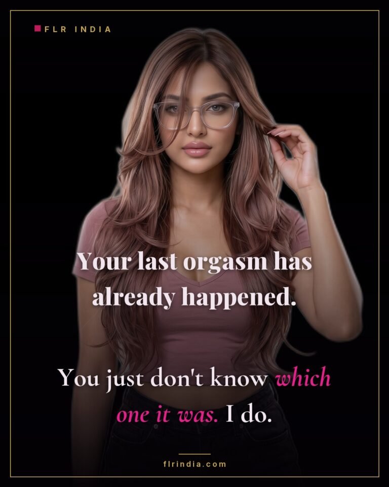 Strict FLR caption — his final orgasm is already behind him and only she knows which.