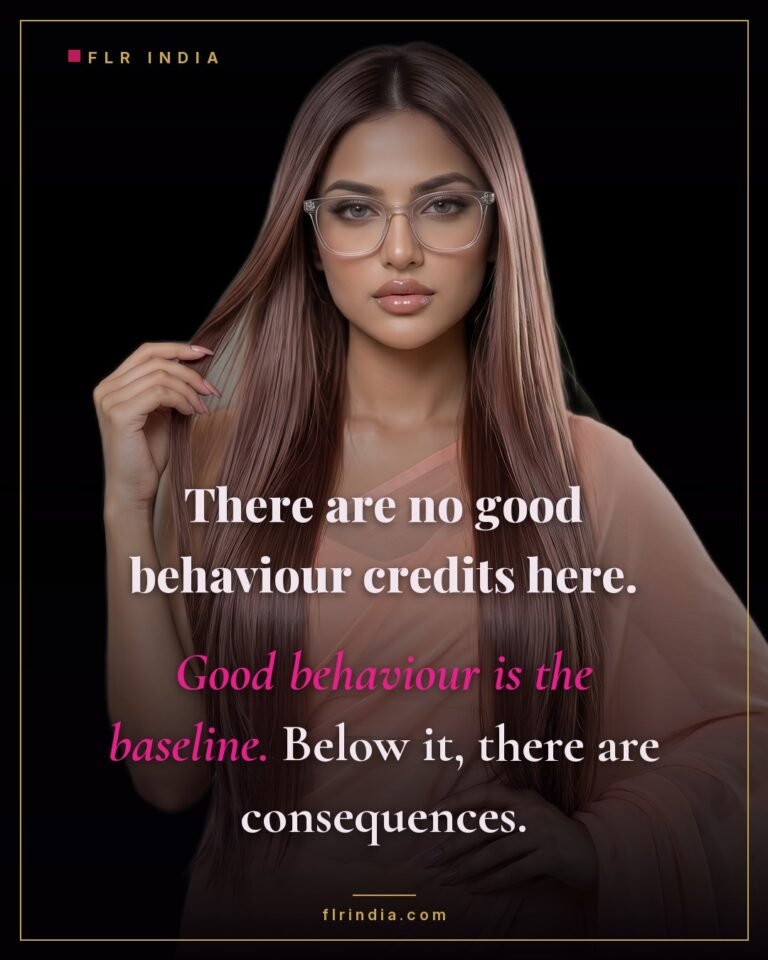 Strict FLR caption — good behaviour earns nothing because it is simply expected.