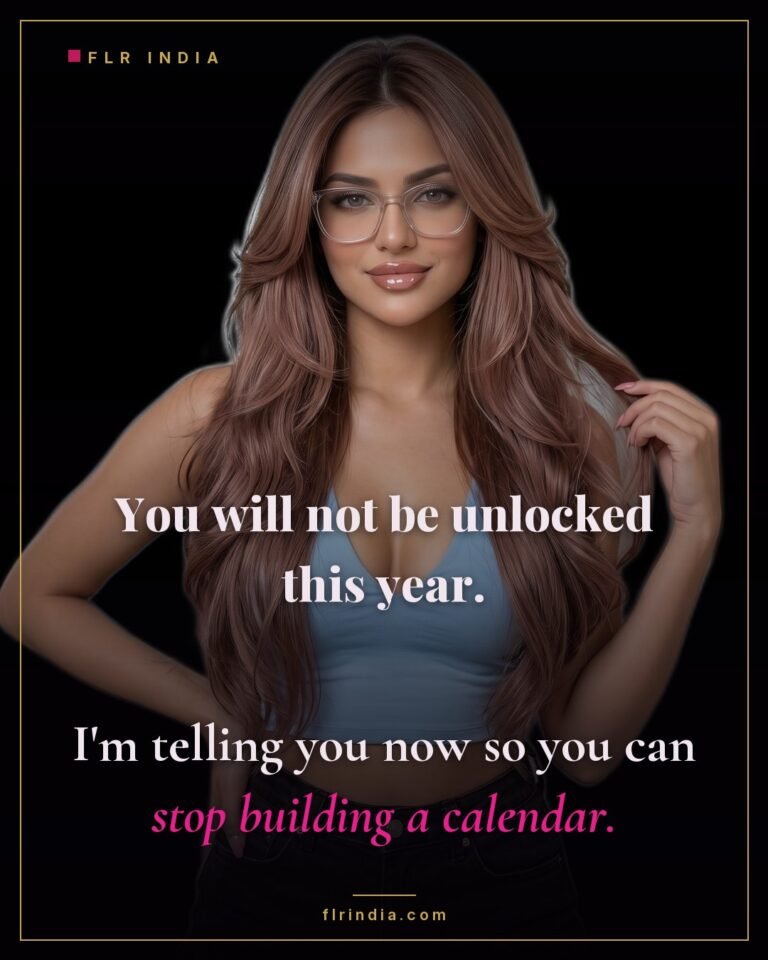 Strict FLR caption — she tells her husband plainly there will be no release this year.