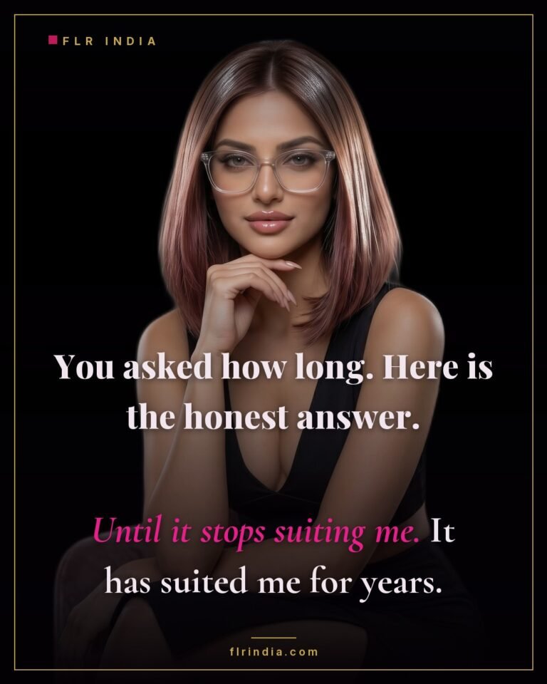 Strict FLR caption — his denial lasts exactly as long as it suits her.