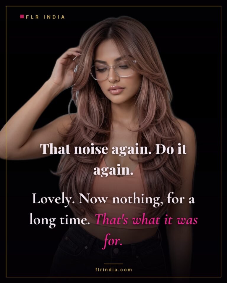 Tease and denial caption — she draws the sound out of him then stops entirely.