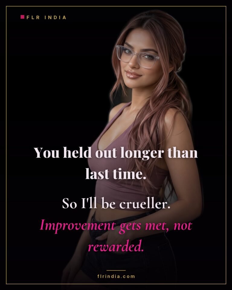 Tease and denial caption — progress earns him harder teasing, not a reward.