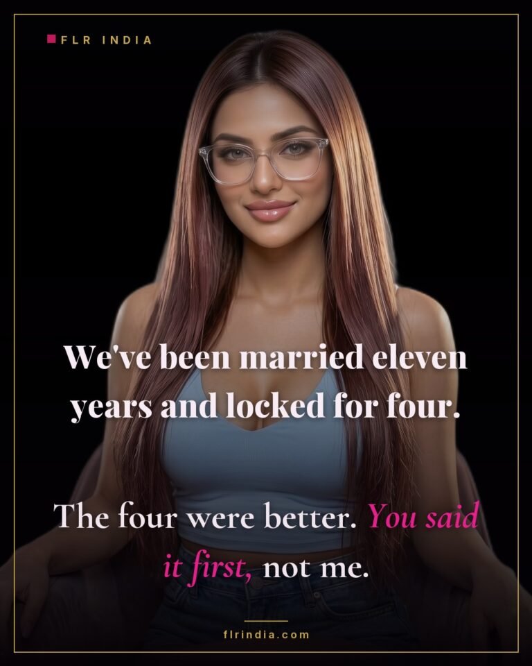 Intimate wife-voice caption — the locked years have been the better years of the marriage.
