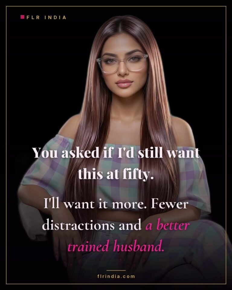 Intimate wife-voice caption — she expects to want the dynamic even more as they age.